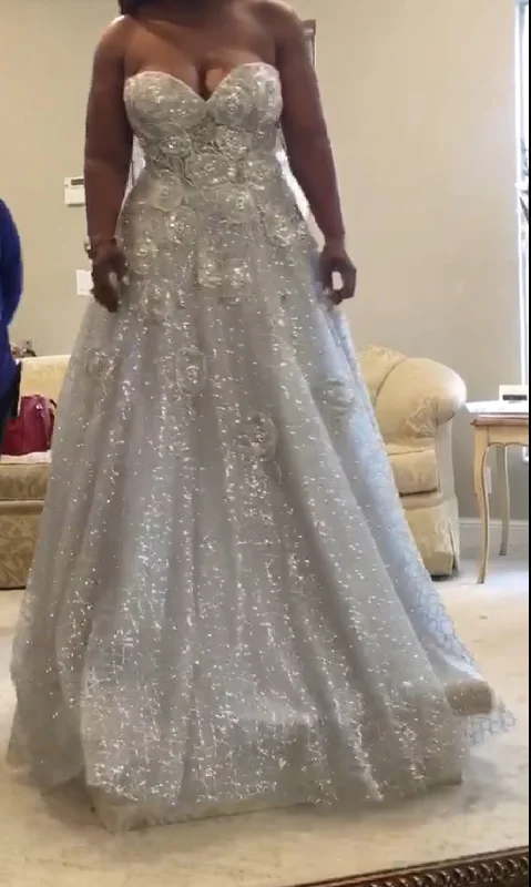 Stock Clearance Jovani Silver Ball Gown