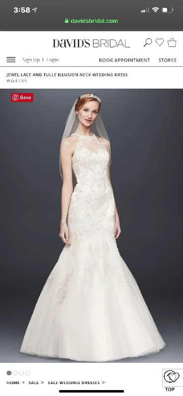 Can't Miss David's Bridal Illusion Halter Trumpet
