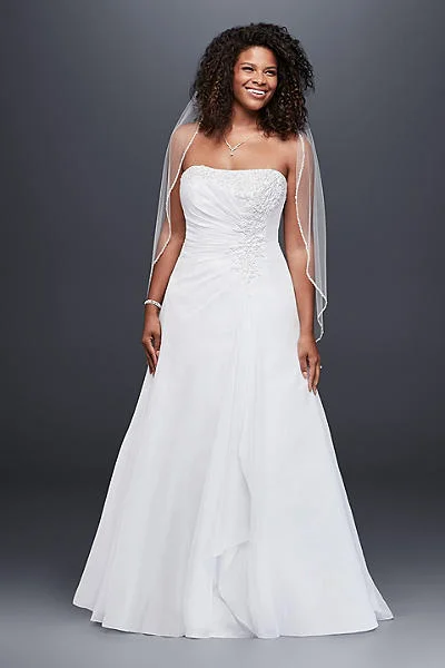 Early Bird Discount David's Bridal Drape A-Line