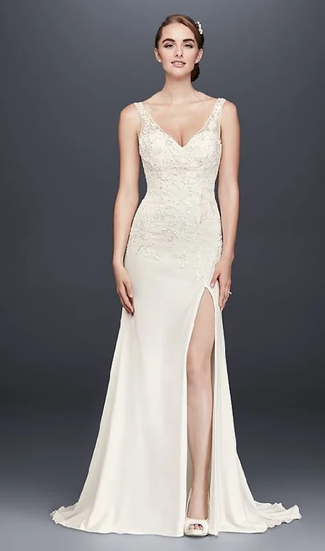 Great Deals David's Bridal Crepe Sheath