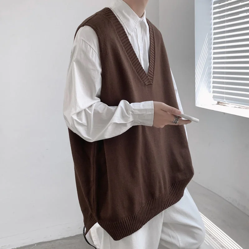 Extra Discounts Autumn Sweater Vest Men's Fashion Retro Casual Knitted Pullover Men Wild Loose Korean Knitting Sweaters Mens Clothes M-2XL Extra Discounts Autumn Sweater Vest Men's Fashion Retro Casual Knitted Pullover Men Wild Loose Korean Knitting Sweaters Mens Clothes M-2XL