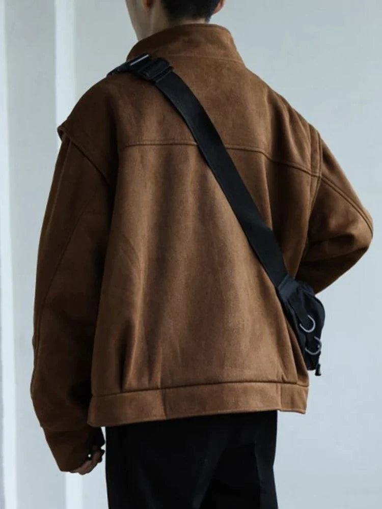 Bargain Blast Autumn Winter Workwear Baseball Jacket Men's Solid Cargo Dark Lapel Coat Unisex Niche Unisex Japan Vintage Zipper Suede Jacket Bargain Blast Autumn Winter Workwear Baseball Jacket Men's Solid Cargo Dark Lapel Coat Unisex Niche Unisex Japan Vintage Zipper Suede Jacket