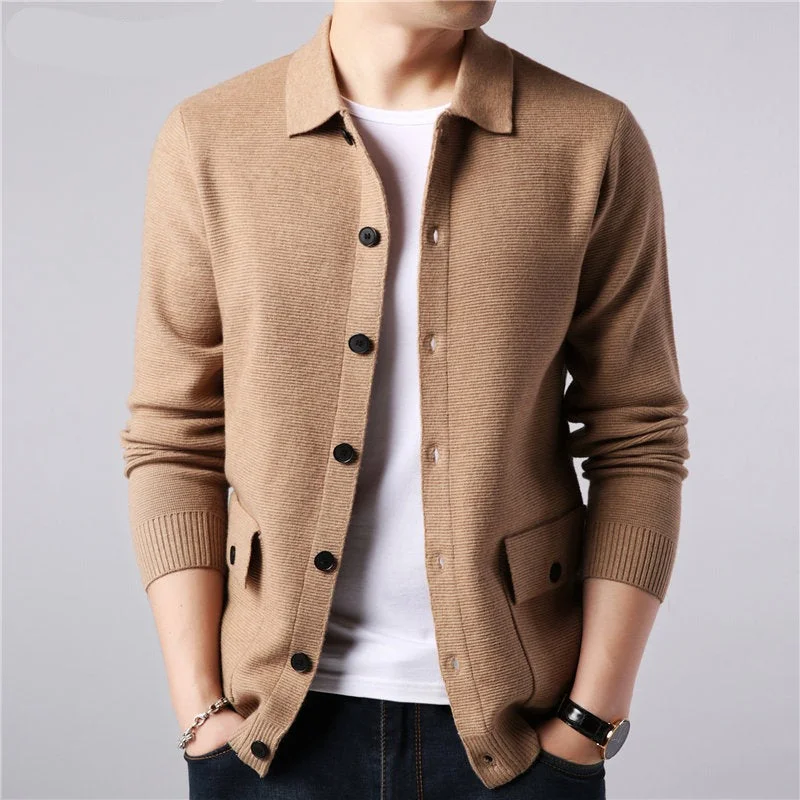 Big Savings Awakecrm Brand Sweater Men Streetwear Fashion Sweater Coat Men Autumn Winter Warm Cashmere Woolen Cardigan Men With Pocket