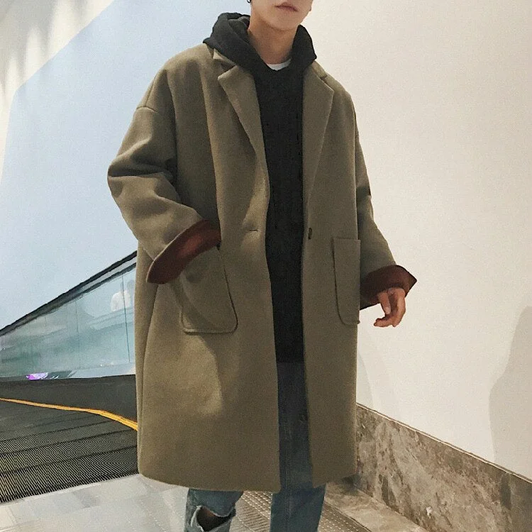 Price Cut awakecrm Fashion Men Thick Warm Blend Coat Woolen Overcoat Autumn Winter Loose Windbreaker Jacket Boys Grey Oversized Long Wool Coat XXL Price Cut awakecrm Fashion Men Thick Warm Blend Coat Woolen Overcoat Autumn Winter Loose Windbreaker Jacket Boys Grey Oversized Long Wool Coat XXL