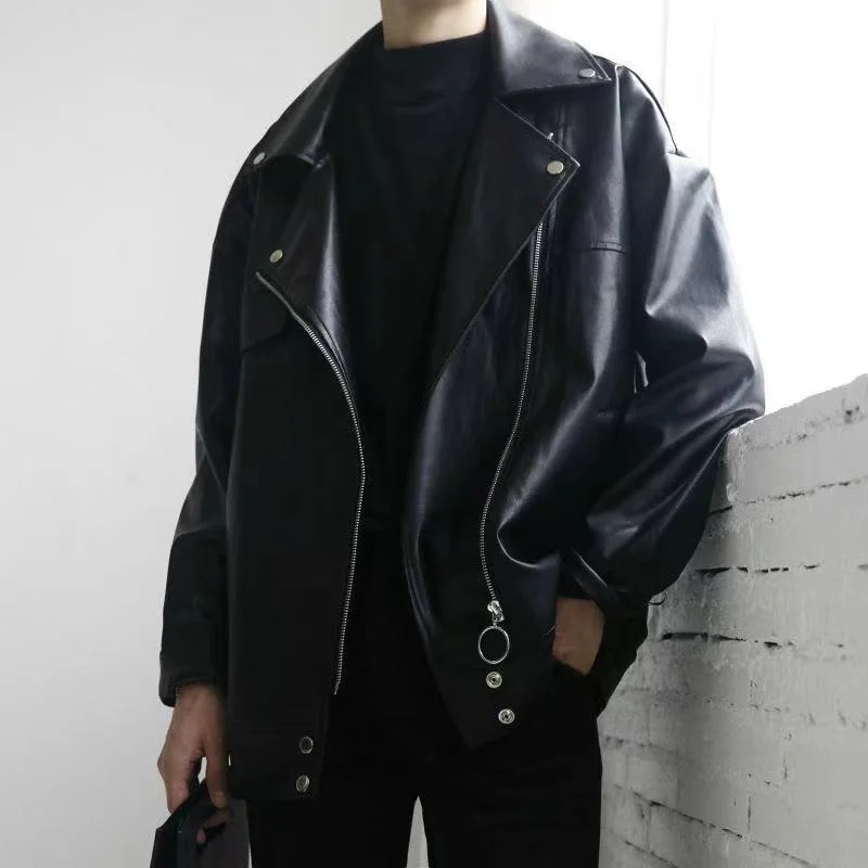 Crazy Deals awakecrm Men's Black Motorcycle Pu Leather Jackets Loose Oversized Thicken outerwear Lovers clothes Fashion Multicolor coats S-3XL Crazy Deals awakecrm Men's Black Motorcycle Pu Leather Jackets Loose Oversized Thicken outerwear Lovers clothes Fashion Multicolor coats S-3XL