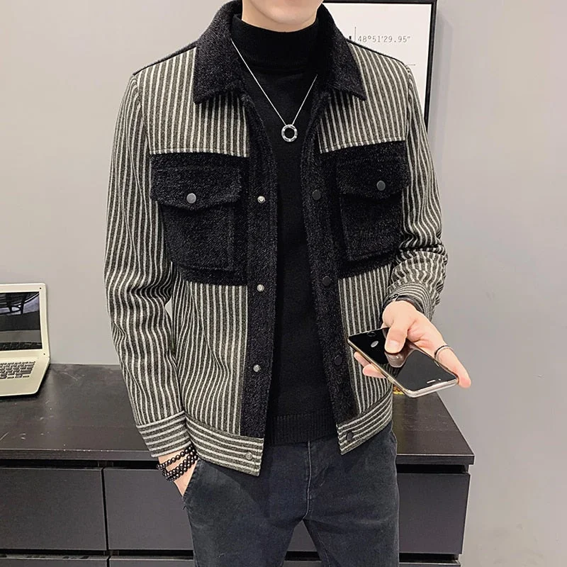 Overstock awakecrm Mens Wool Trench Coat Striped Casual Jacket Autumn Winter Warm Steetwear Windbreaker Big Pocket Outwear Ropa De Hombre Overstock awakecrm Mens Wool Trench Coat Striped Casual Jacket Autumn Winter Warm Steetwear Windbreaker Big Pocket Outwear Ropa De Hombre