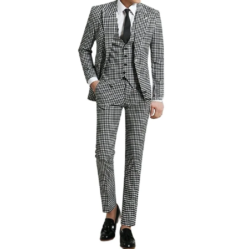 Extra Savings Awakecrm White/Black Plaid Men Suits For Wedding Slim Fit Groom Wear Blazers 3 Pieces Set Jacket+Vest+Pants Custom Made Fashion Outfits Extra Savings Awakecrm White/Black Plaid Men Suits For Wedding Slim Fit Groom Wear Blazers 3 Pieces Set Jacket+Vest+Pants Custom Made Fashion Outfits