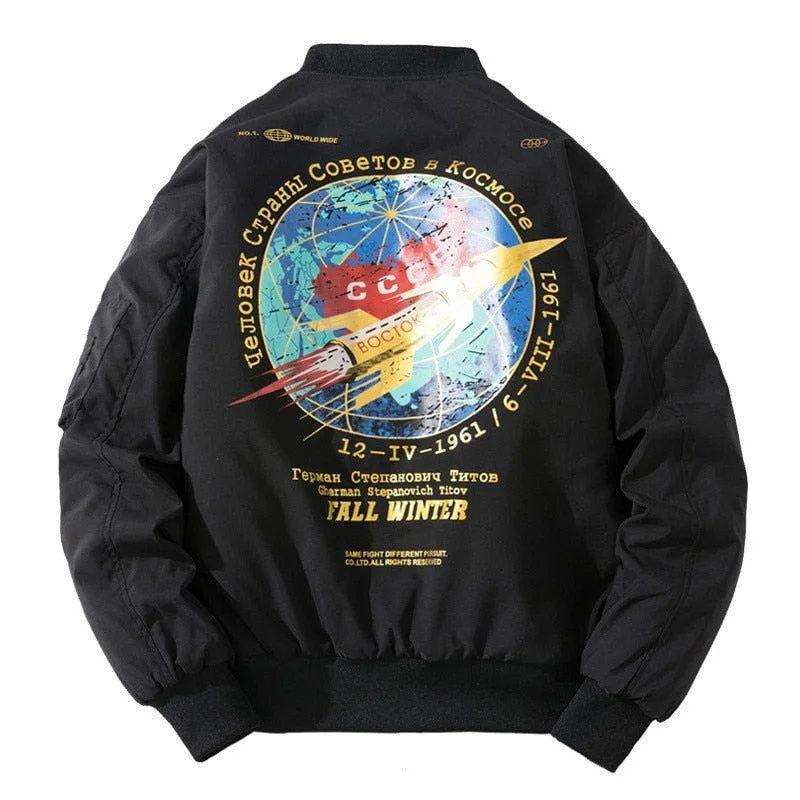 Fantastic Offers awakecrm Winter Bomber Jacket Men Fashion Pilot Jacket Rocket Print Baseball Coat Casual Youth Streetwear Outerwear Mens Clothing Fantastic Offers awakecrm Winter Bomber Jacket Men Fashion Pilot Jacket Rocket Print Baseball Coat Casual Youth Streetwear Outerwear Mens Clothing