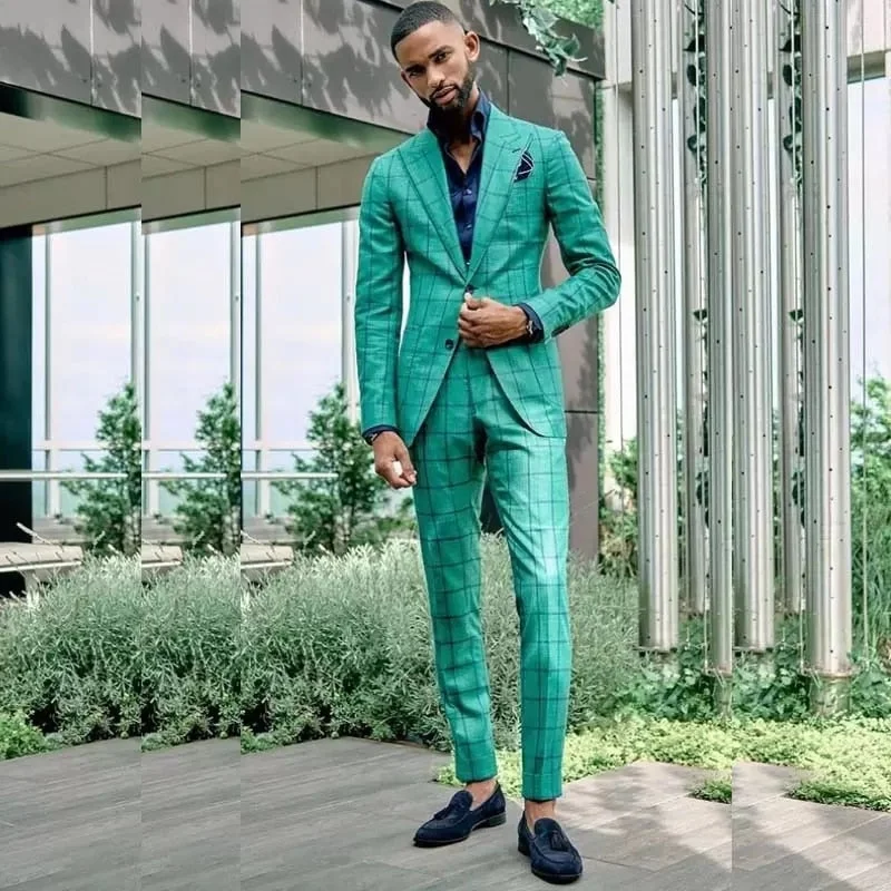 Online Only Green Men' s Suit 2 Pieces Blazer Pants Single Breasted Plaid Stripe Slim Fit Formal Tuxedo Business Work Wedding Groom Tailored Online Only Green Men' s Suit 2 Pieces Blazer Pants Single Breasted Plaid Stripe Slim Fit Formal Tuxedo Business Work Wedding Groom Tailored