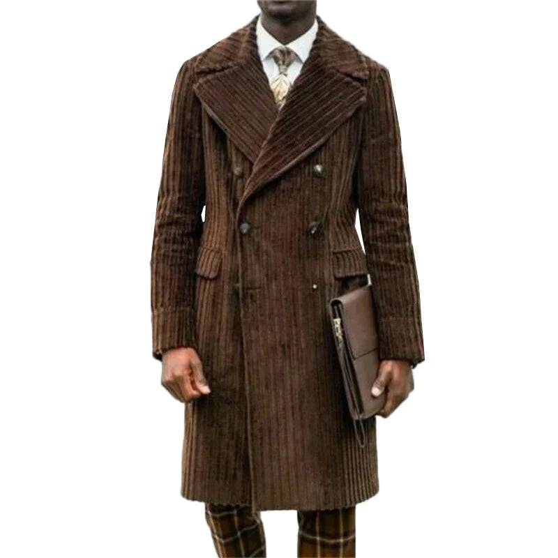 Super Deal Handsome Brown Corduroy Suits Custom Made Men Suits Double Breasted Tuxedos Peaked Lapel Blazer Business Long Coat Super Deal Handsome Brown Corduroy Suits Custom Made Men Suits Double Breasted Tuxedos Peaked Lapel Blazer Business Long Coat