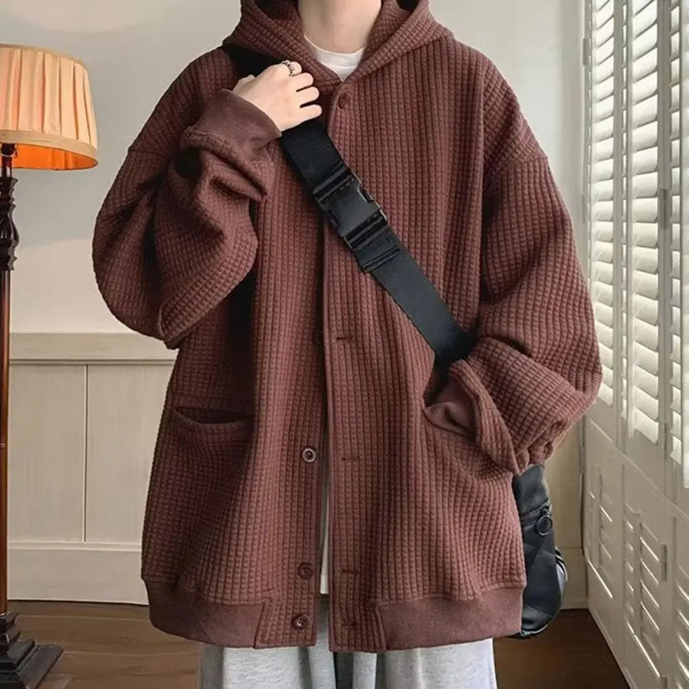 Discount Days Hop Style Hooded Sweatshirt Men Sweatshirt Coat Hop Style Loose Fit Jacket Men's Solid Color Waffle Texture Coat with for Autumn Discount Days Hop Style Hooded Sweatshirt Men Sweatshirt Coat Hop Style Loose Fit Jacket Men's Solid Color Waffle Texture Coat with for Autumn