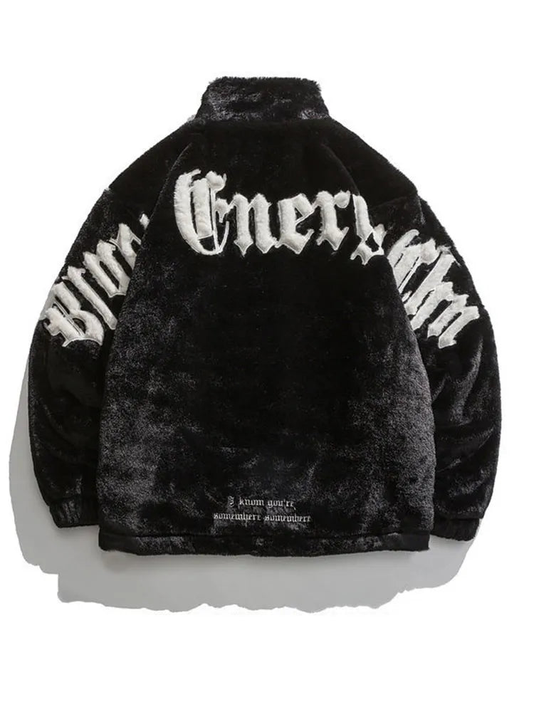 Bargain Prices Imitation Mink Fur Stand-up Collar Embroidered Padded Jacket Men Winter Casual Thickened Coat Unisex Warm Streetwear Bargain Prices Imitation Mink Fur Stand-up Collar Embroidered Padded Jacket Men Winter Casual Thickened Coat Unisex Warm Streetwear