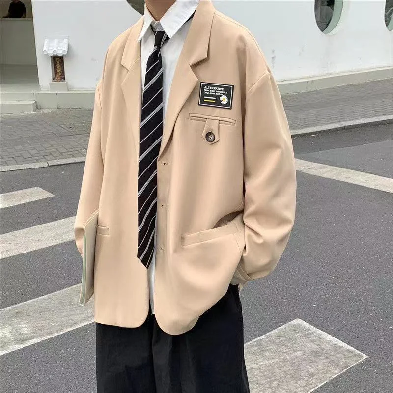 Final Clearance Men's Streetwear Suit Jackets Casual Fashion Single Western-style Clothes Blazers Khaki/black Color Coats Plus Size S-3XL Final Clearance Men's Streetwear Suit Jackets Casual Fashion Single Western-style Clothes Blazers Khaki/black Color Coats Plus Size S-3XL