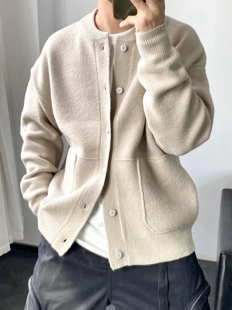 Price Smash Spring New Light Luxury Fashion Cardigan Men Knitted Sweater Round Neck Jacket Loose Sweater Coat Boutique DressSimpleStyle Price Smash Spring New Light Luxury Fashion Cardigan Men Knitted Sweater Round Neck Jacket Loose Sweater Coat Boutique DressSimpleStyle