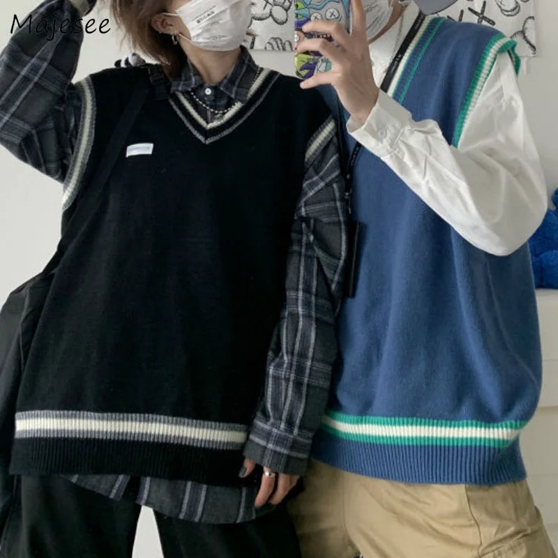 Unmissable Offer Sweater Vest Men V-neck Shrug Patchwork Knitted Couples Ins Plus Size 3XL Oversize Harajuku Vests Ins Chic Korean Style Leisure Unmissable Offer Sweater Vest Men V-neck Shrug Patchwork Knitted Couples Ins Plus Size 3XL Oversize Harajuku Vests Ins Chic Korean Style Leisure