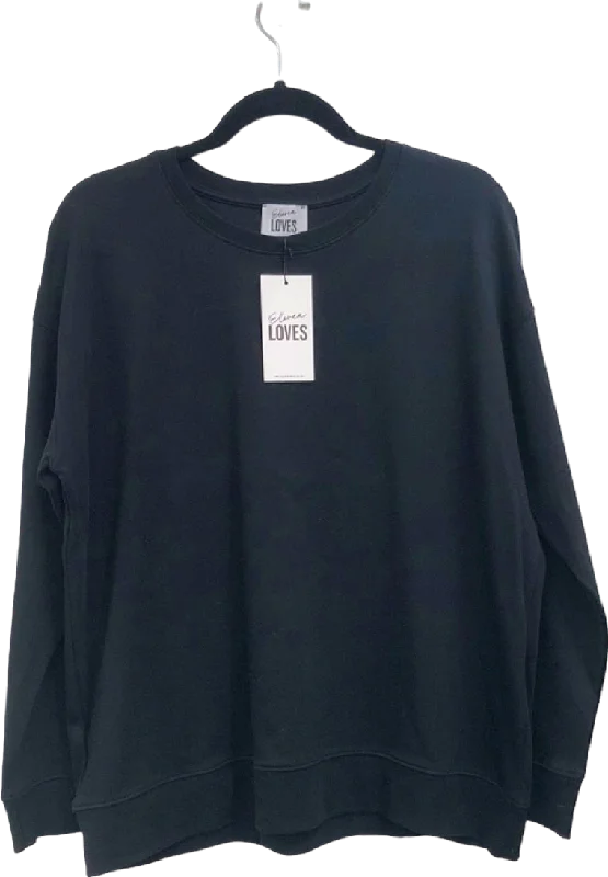 Extra Savings Eleven Loves Black THE PERFECT CREW NECK SWEATSHIRT UK M