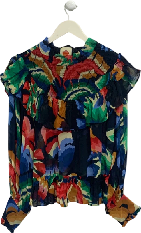 Today Only Farm Rio Black Chevron Forest Blouse M