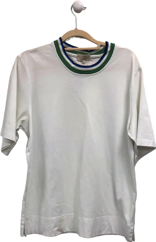 Friends and Family Sale Jigsaw White Collagerie Cotton T-Shirt UK S