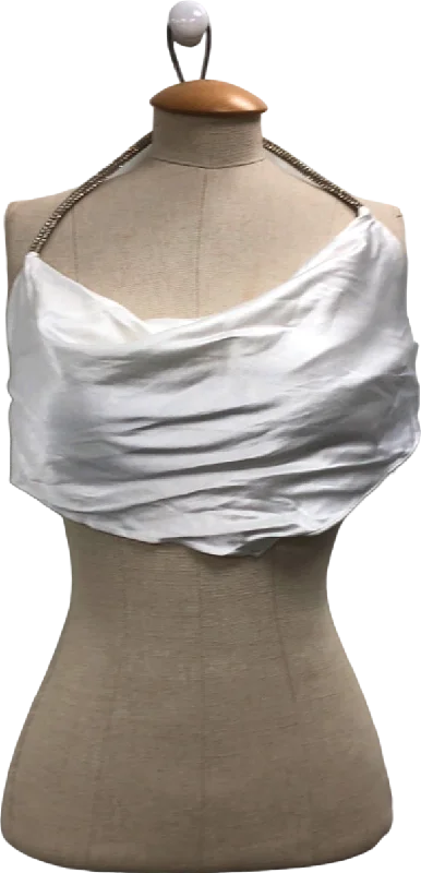 Mega Deal MESHKI White Draped Halter Top UK XS