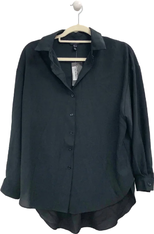 Special Promotion New Look Black Collared Long Sleeve Shirt UK 8