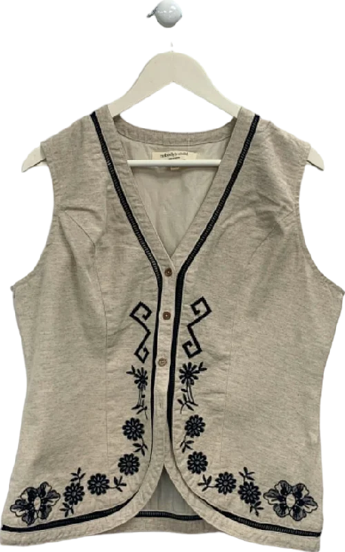 Today’s Deal Nobody's Child Beige Embroidered Vest Top UK 16