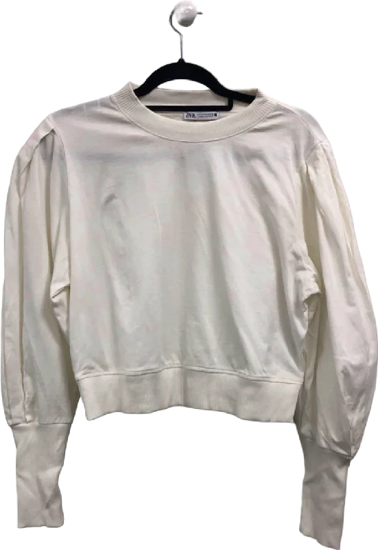 Savings Bonanza ZARA White Long Sleeve Pullover UK 10