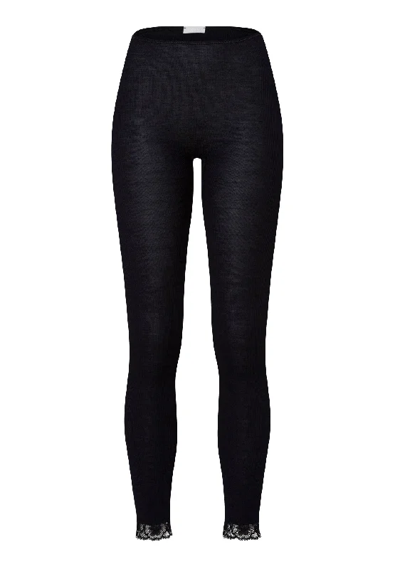 YEAR-End Clearance Woolen Lace Leggings | Black 70969-019