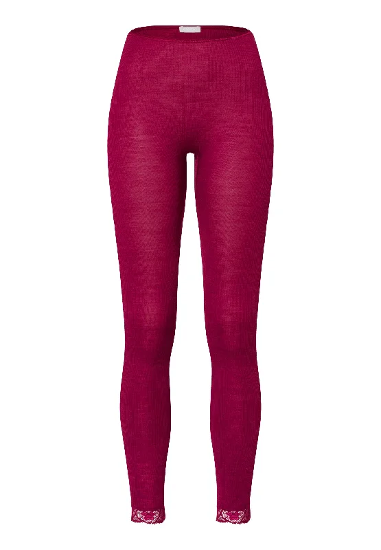 Unbeatable Prices Woolen Lace Leggings | Intense Garnet 70969-2406