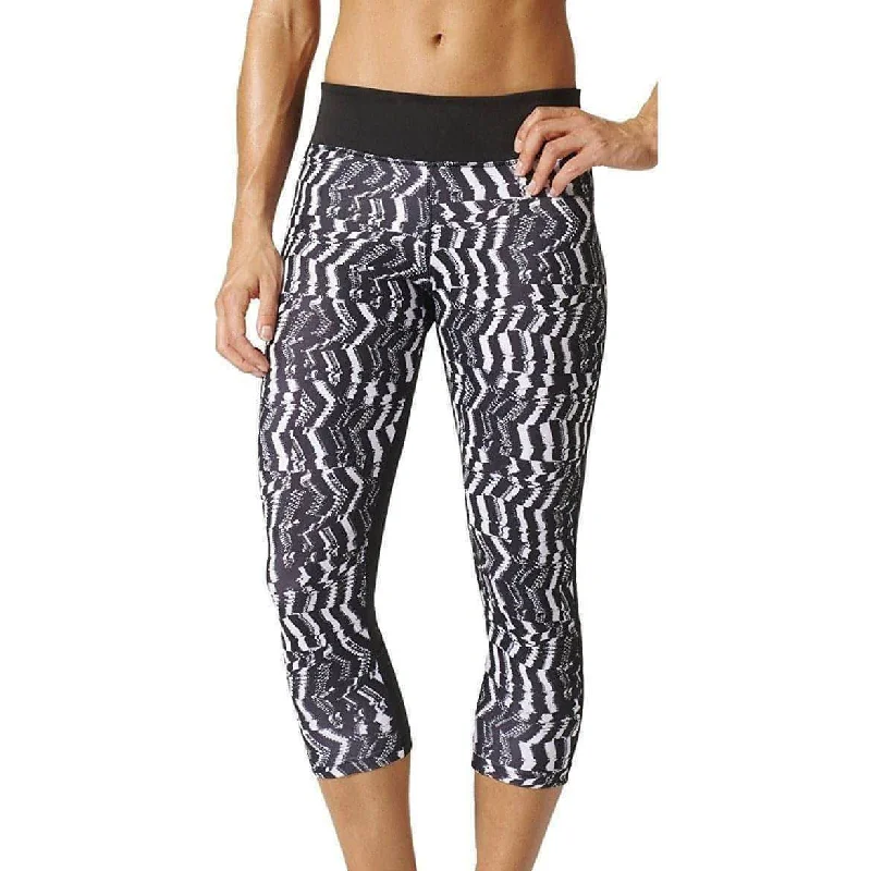 Deal of the Day adidas Designed 2 Move Womens 3/4 Capri Running Tights - Black
