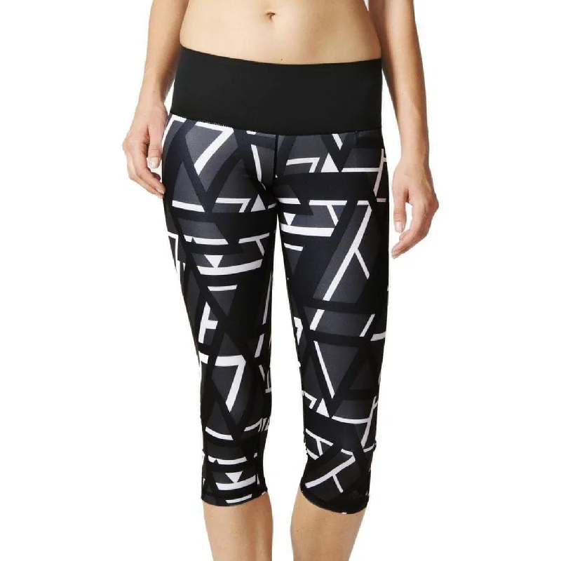 Buy More, Save More adidas Ultimate Fit High Rise Womens 3/4 Capri Running Tights - Black