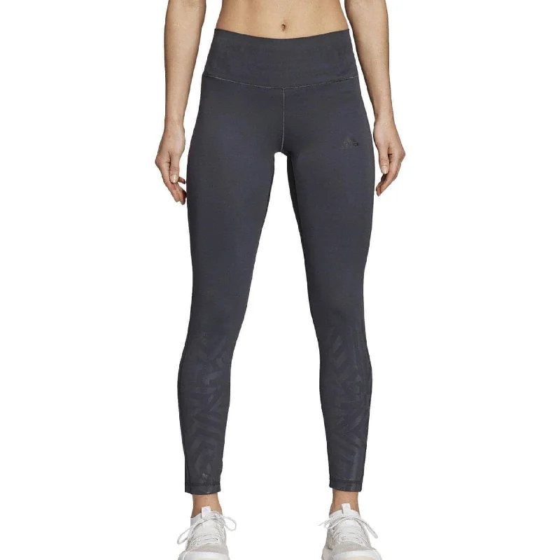 Savings Galore adidas Ultimate High Rise Embossed Womens Long Training Tights - Grey