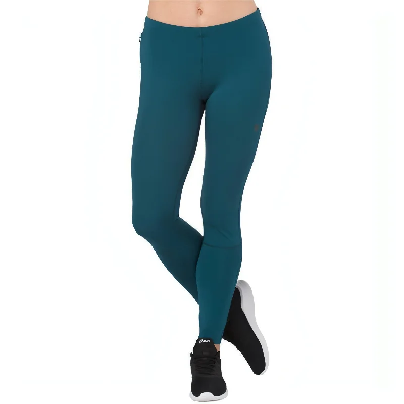 Closeout Asics Colour Block Womens 7/8 Running Tights - Blue