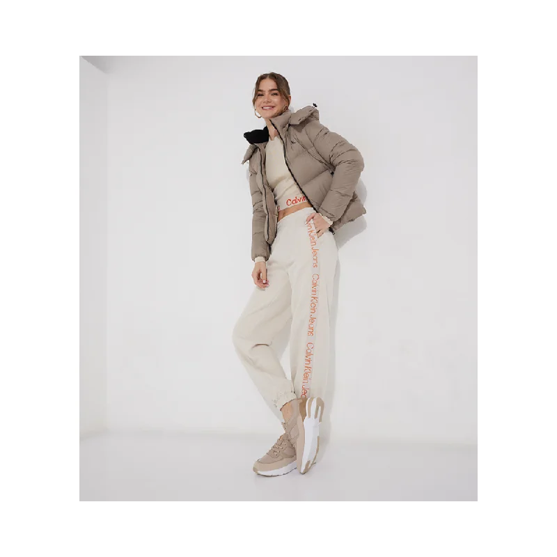 Overstock Calvin Klein J2197380 Logo Tape Jog Pants Off White