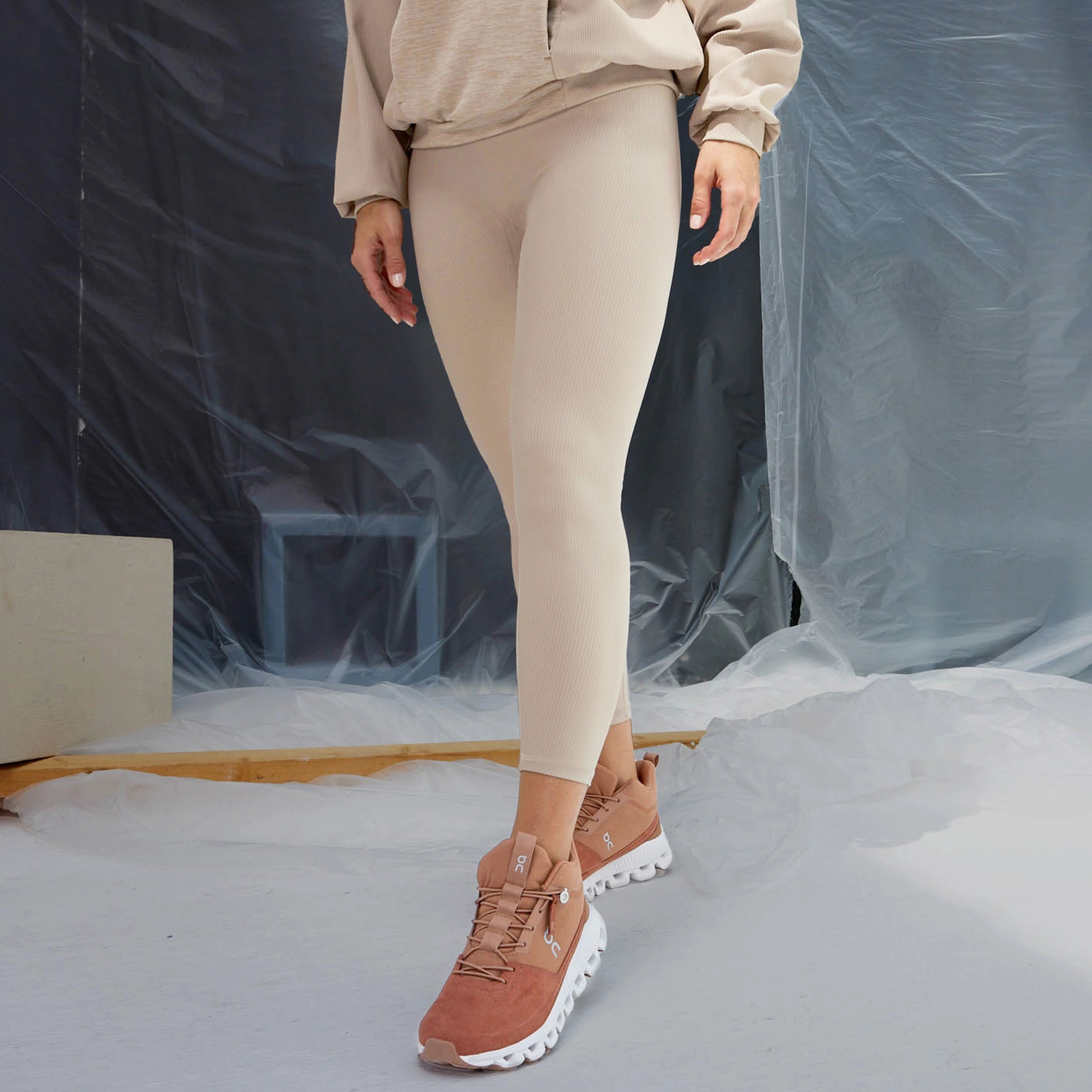 New Deals Code Ribbed Leggings 24" - Cobblestone