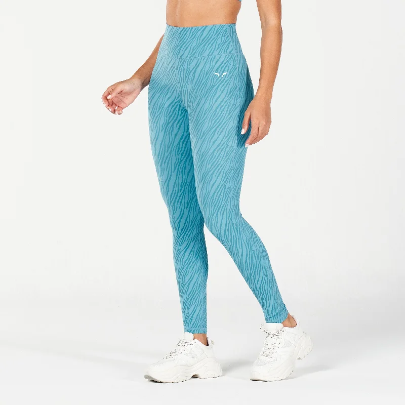 Lowest Price Core Wild Print Leggings - Delph Blue