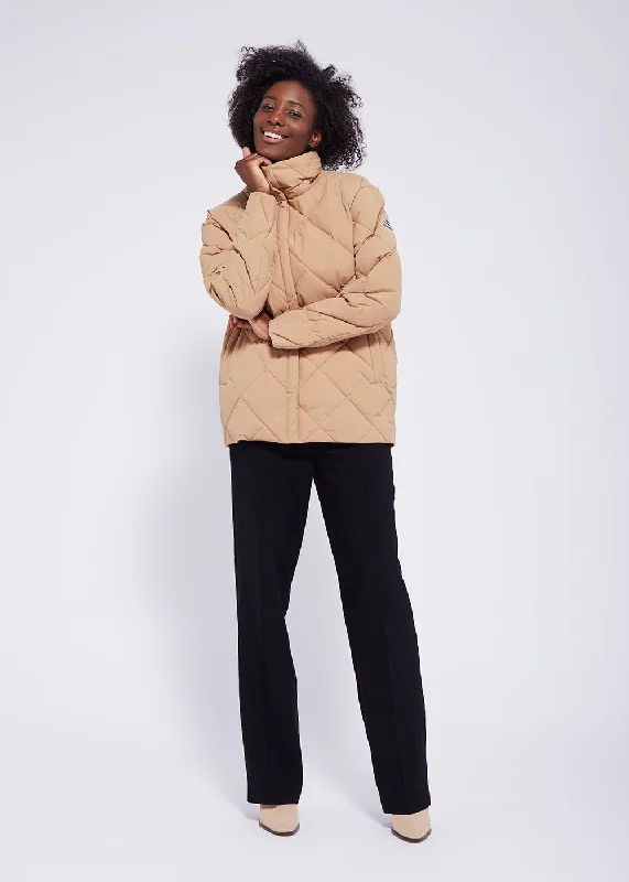 Steals and Deals Doudoune mi-longue femme Pyrenex Valley en duvet naturel Iced coffee
