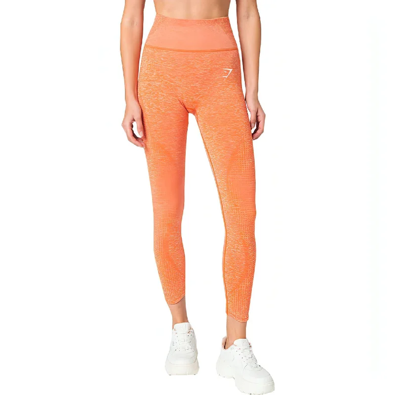 Limited Time Gymshark Vital Rise Seamless Womens Long Training Tights - Orange