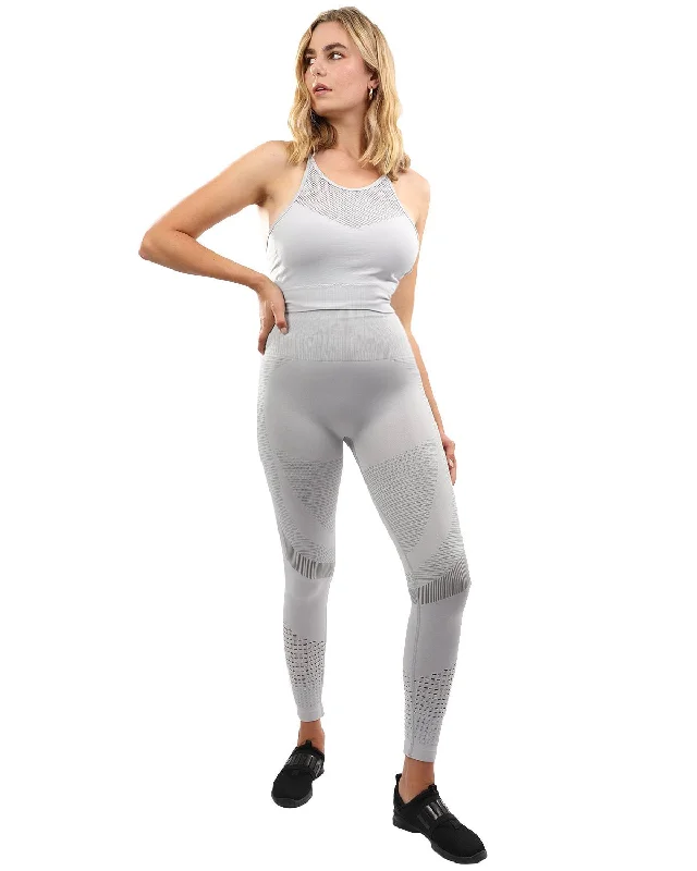 Friends and Family Sale Helia Seamless Leggings & Sports Bra Set - Grey