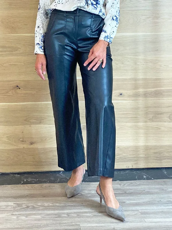 Great Deals iBlues Indugi Faux Leather Trousers Black