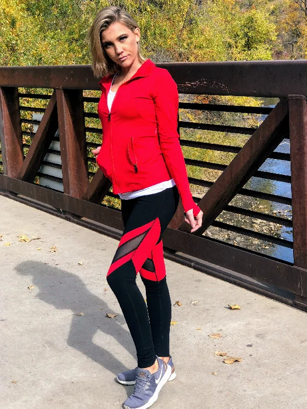Discount Deals LA Society Black/Red Mesh Legging