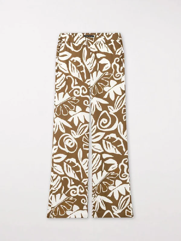 Weekend Flash Sale Luisa Cerano Bootcut Trousers Leaf Print
