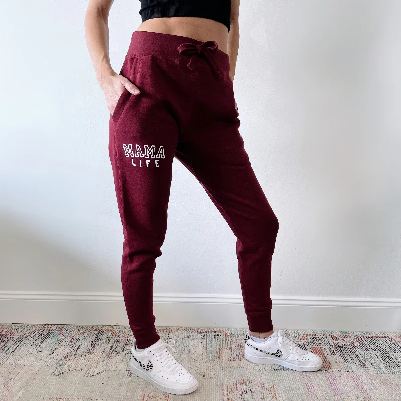 Value Deals Mama Life • Maroon Joggers