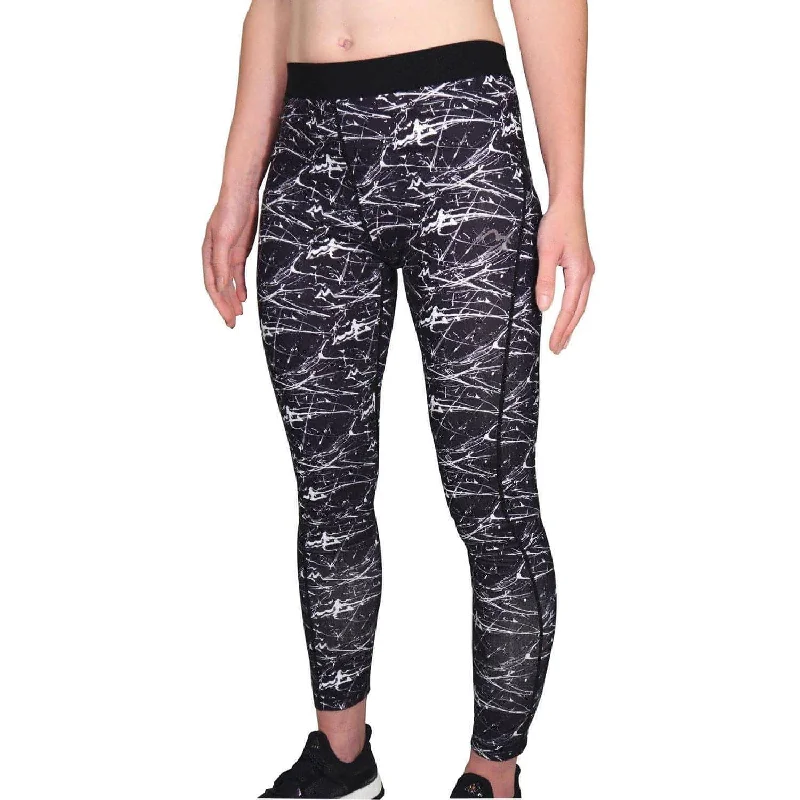 Year-End Clearance More Mile Go For It Printed Womens Long Running Tights - Black