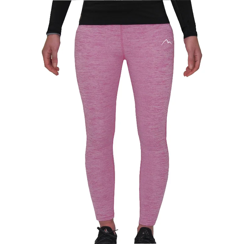 Weekend Special More Mile Heather Womens Long Running Tights - Pink