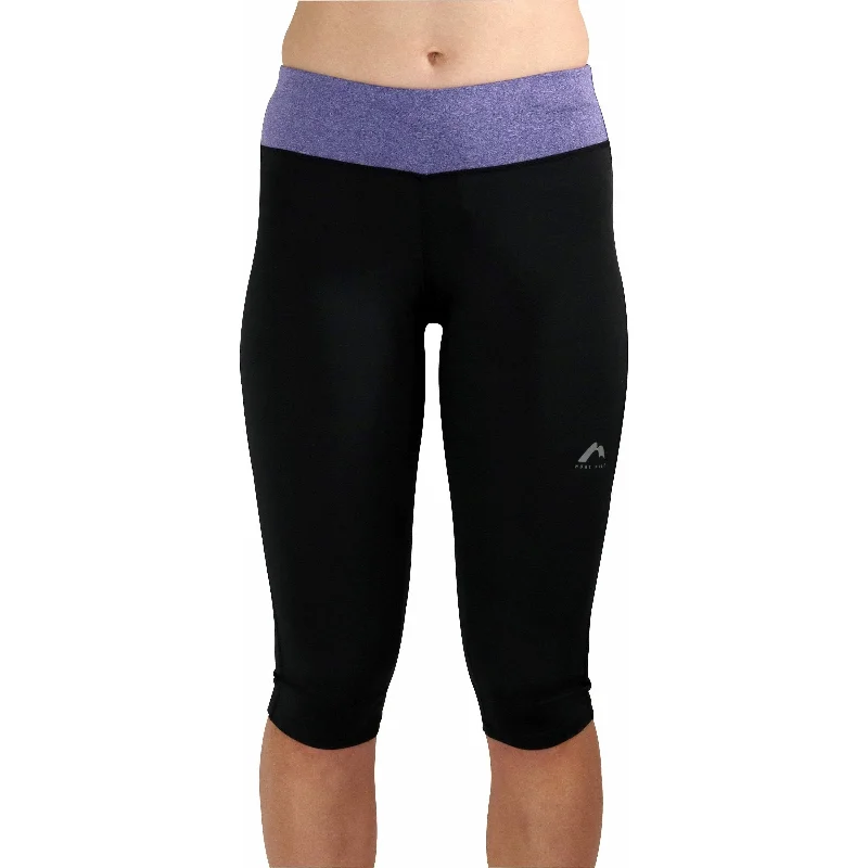Get It Before It’s Gone More Mile Marl Womens 3/4 Capri Running Tights - Black