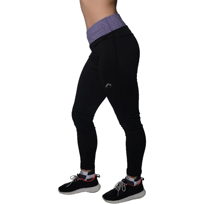 Year-End Sale More Mile Marl Womens Long Training Tights - Black