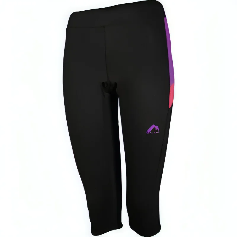 Grand Opening Sale More Mile More-Tech Womens 3/4 Capri Running Tights - Black