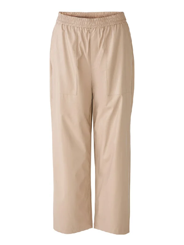 Discount Deals Oui Faux Leather Trousers Light Stone