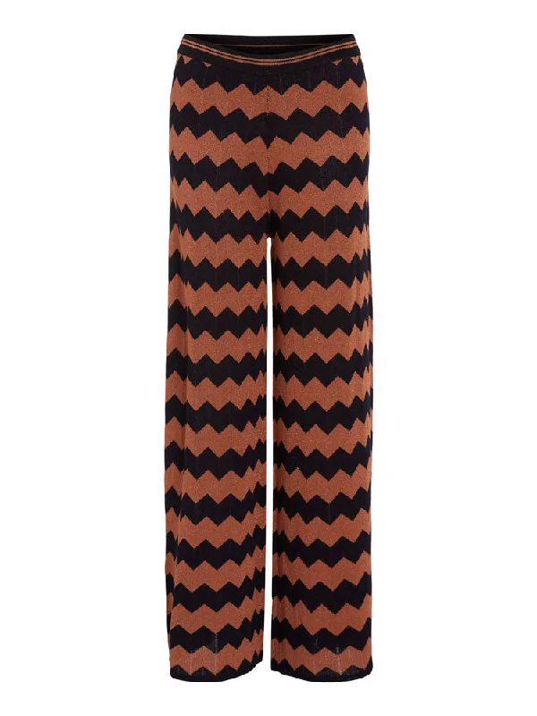 Can't Miss Oui Knitted Trousers Black & Brown