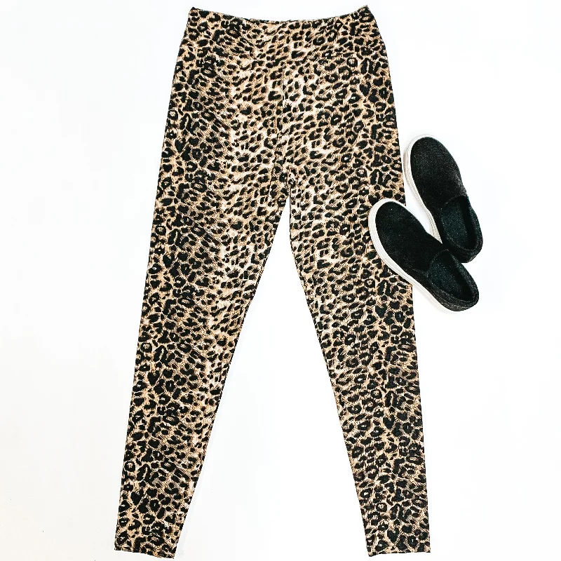 Hurry In Plus Sizes | Quick Fix Wide Band Leopard Print Leggings